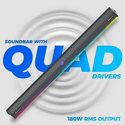 Image of ZEBRONICS Juke BAR 900 360 Watts Dolby Audio Soundbar with Wireless Subwoofer, Display, Bluetooth V5.3, HDMI (ARC), Optical in, USB, AUX, RGB LED Light, Wall Mount Bracket & Fasteners