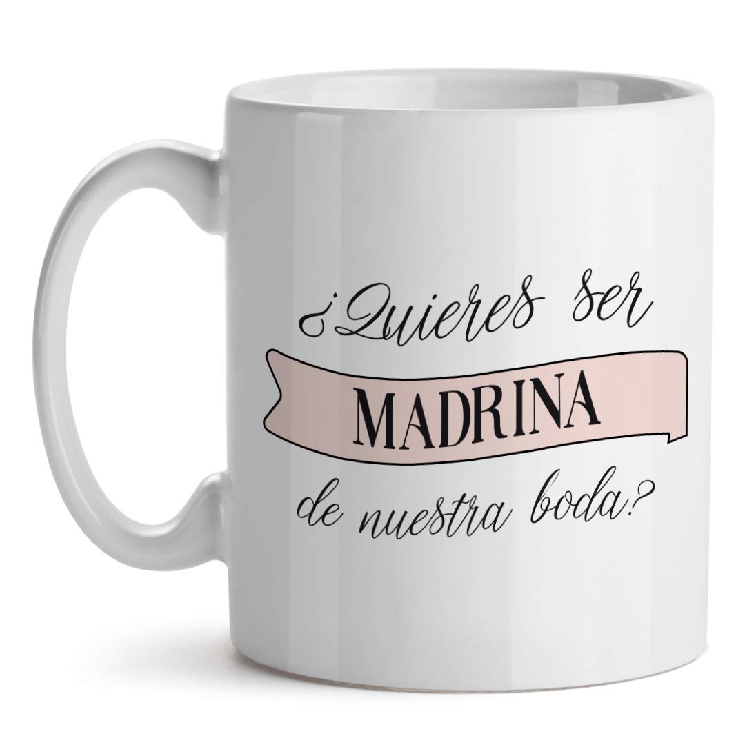 Kadoo Regalos Taza Personalizable Boda Quieres Ser Mi Madrina