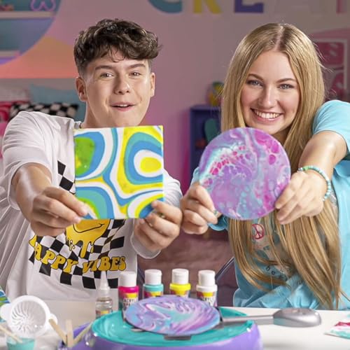 Canal Toys Art Lab - Pouring Art Studio Acrylic Paint Set for Children - Kids Painting Kit with Workstation Canvases and Pouring Techniques Guide - Creative Art Activity 6 Years+