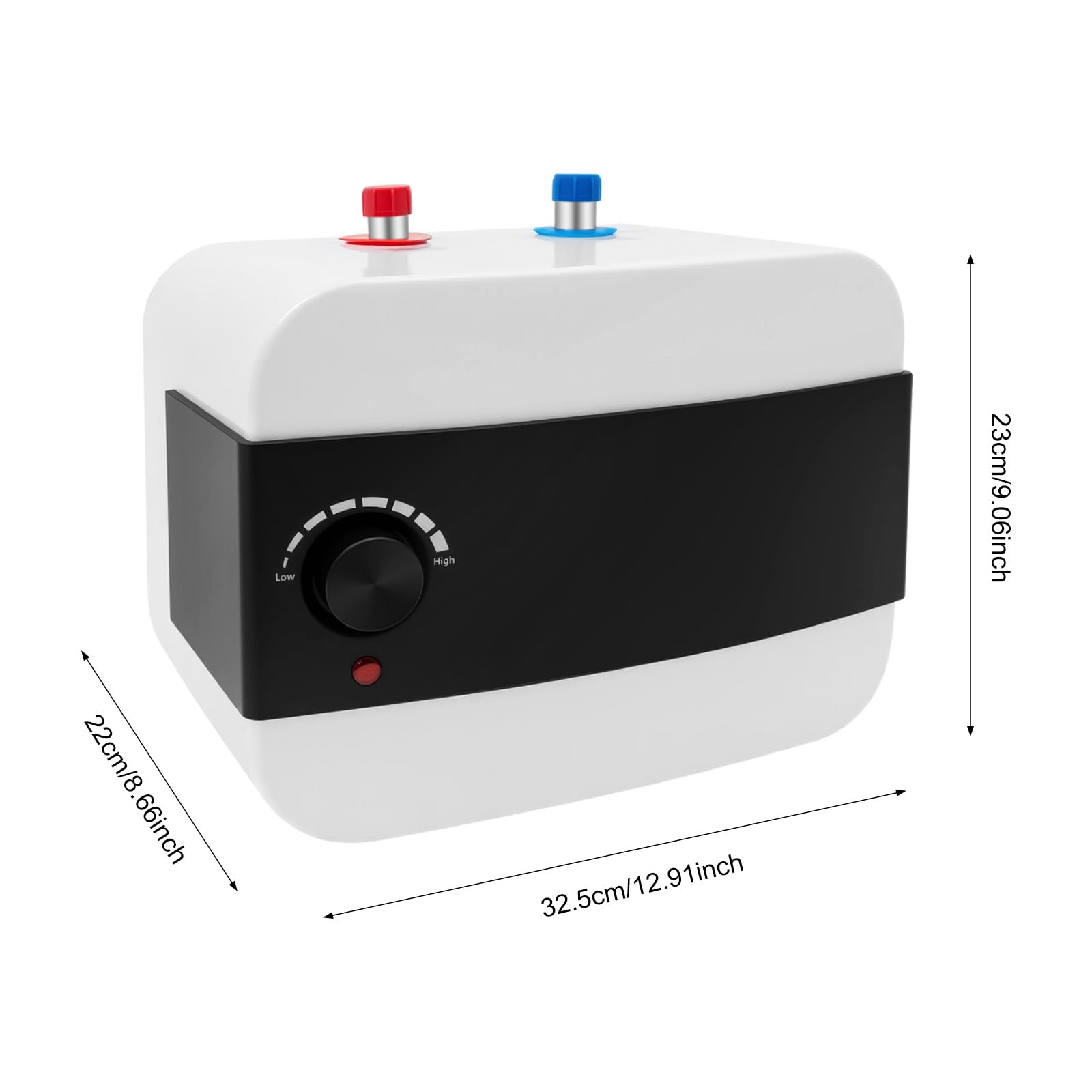 Scaldabagno elettronico istantaneo, 1500 W, mini scaldabagno da 6 l, con indicatore di temperatura a LED leggibile per cucina, bagno