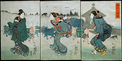 Art mural Utagawa Kuniyoshi Morning Mist pour ambiance zen asiatique