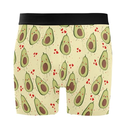 Men's Boxer Briefs Soft Comfort Stretch 4 Inch Inseam Underwear with Fly