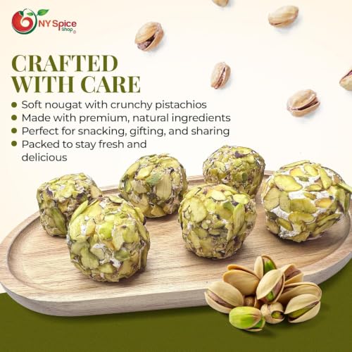 Image of NY Spice Shop Nougat Green with Pistachios - 1 Pound Middle Eastern Nougat Nuts