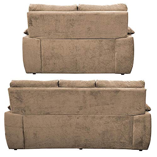 Conjunto Sofá Luxemburgo 3 E 2 Lugares 1,52m e 2,02m Suede Castor