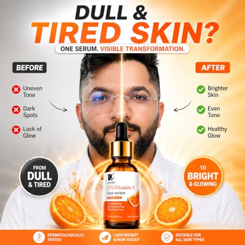 Image of 15% Vitamin C Face Serum with Niacinamide, Kakadu Plum & Ferulic Acid | Facial Serum for Dull & Uneven-Looking Skin | Lightweight Daily Skincare for Women & Men - 10ml