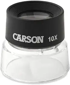 Lupa Power Stand Carson 10x LumiLoupe LL-10, translucida, pequena