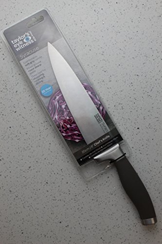 Taylors Eye Witness Syracuse Chefs/Cooks Kitchen Knife - Professional 20cm/8 Inch Cutting Edge, Multi Use. Precision Ground, Razor Sharp, Ultra Fine Blade. Soft Textured Grey Handle, Excellent Grip. - Image 8