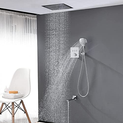 Kit de douche chromé thermostatique encastré avec mitigeur B - 5