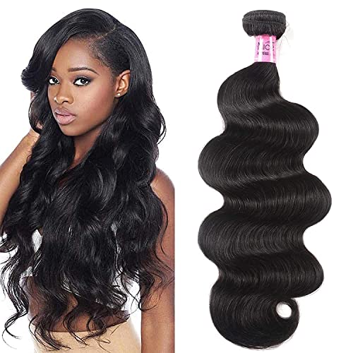 UNice Hair Icenu Series 10A Malaysian Body Wave Virgin Hair 1 Bundle, Raw Unprocessed 100% Virgin Human Hair Weave 95-100g/pc Natural Color 12inch 12 Inch Natural Color