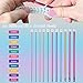Aeelike Tunisian Crochet Hooks Set, Multicolor 11pcs Aluminum Tunisian Crochet Hooks B-L for Crocheting Lovers & Beginners (2mm to 8mm)