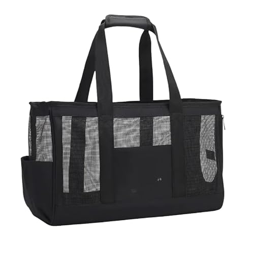 ペットキャリーバッグ 犬 猫 ショルダー 折りたたみ ショルダーバッグ 小型犬 ペットキャリーケース 3WAY お散歩 おでかけ 43*28*18cm 移動 旅行 黒 病院 災害避難に適用 軽量 おしゃれ (ブラック)