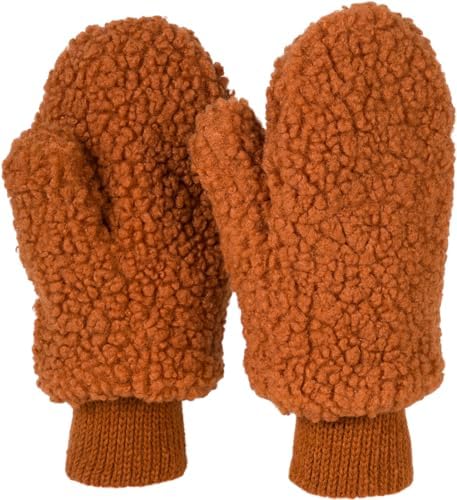 styleBREAKER Vingerloze handschoenen voor dames van behaaglijk kunstbont, warme effen winterhandschoenen in teddybont-look 09010049, Oud roze, Eén maat