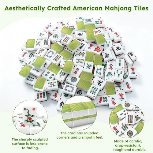 American Mahjong Set con 166 Fichas Acrílicas y Accesorios miniatura 6
