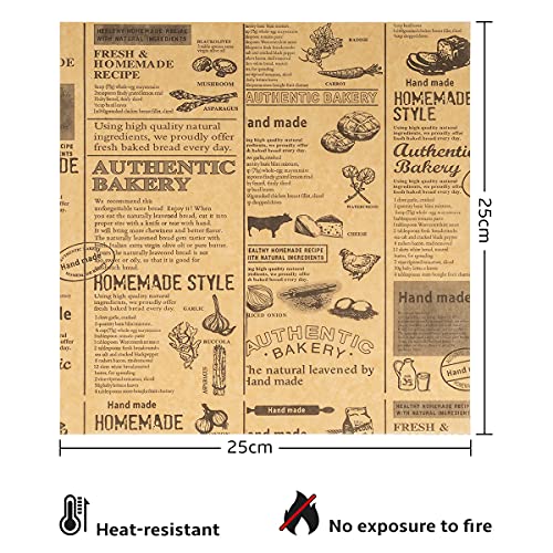 Deli Paper Sheets, 100 Sheets Wrap Paper 25 x 25 cm, Disposable Food Packaging Paper for Sandwich, Chips, Burgers, Cakes etc - Image 3