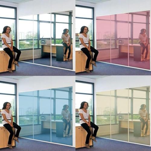 Film de confidentialité miroir pour fenêtre – Autocollant compact à sens unique en vinyle pour salle de bain – 71 x 71 cm / Doré