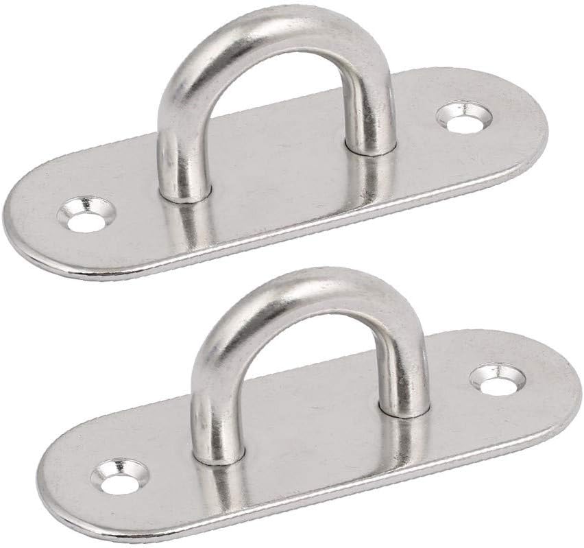 New Lon0167 304 Stainless Steel 9mm Thick Ring Oblong Sail Shade Pad Eye Plate Boat Rigging 2pcs(304 Edelstahl 9mm Dicken Ring Oblong Sail Shade Pad Auge Platte Boot Rigging 2 stücke