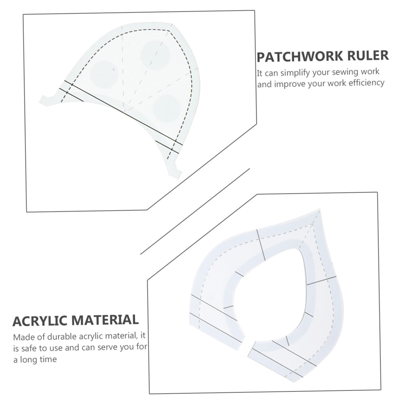 Plantillas de Regla para Patchwork Acrílicas 9 Piezas | Juego de 9 Unidades, Formato Irregular, Herramienta DIY de Costura y Confección