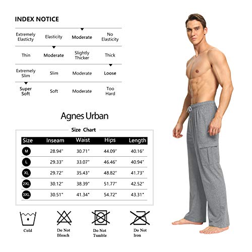 Agnes Urban Men's Cargo Sweatpants Open Bottom Straight Leg Casual Loose Fit Baggy Athletic Jogger Pants With Pockets Grey Xl #TOP5