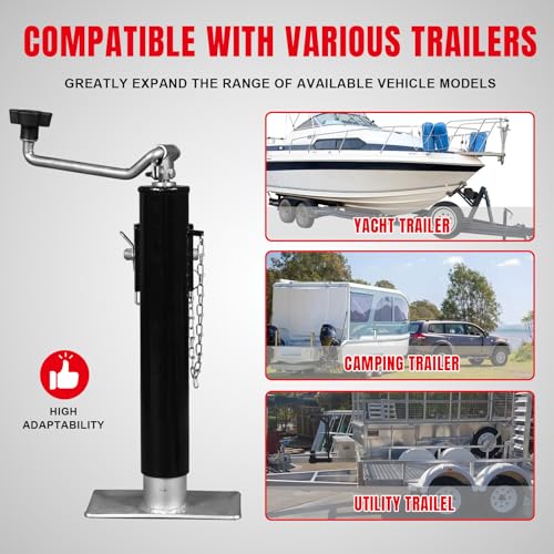 Image of Big RED 2000 LBs Capacity Weld on Pipe Mount Swivel Trailer Jack, ATR39003R