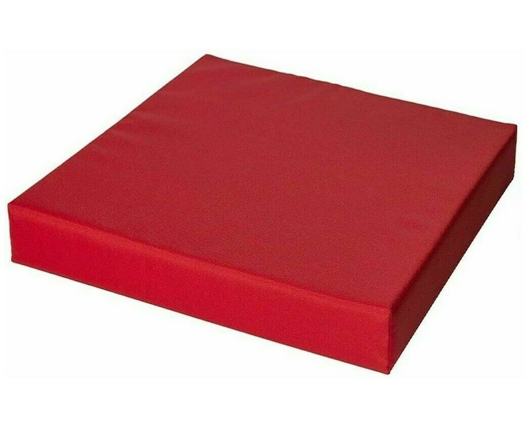 Pinkfairy Water-Resistant Chair Cushion For Rattan Furniture - Outdoors Foam Seat Pads 4cm - Removable Cover, Garden Patio Coffee Shop (Red, 43 x 43cm / 17" x 17") — image 1