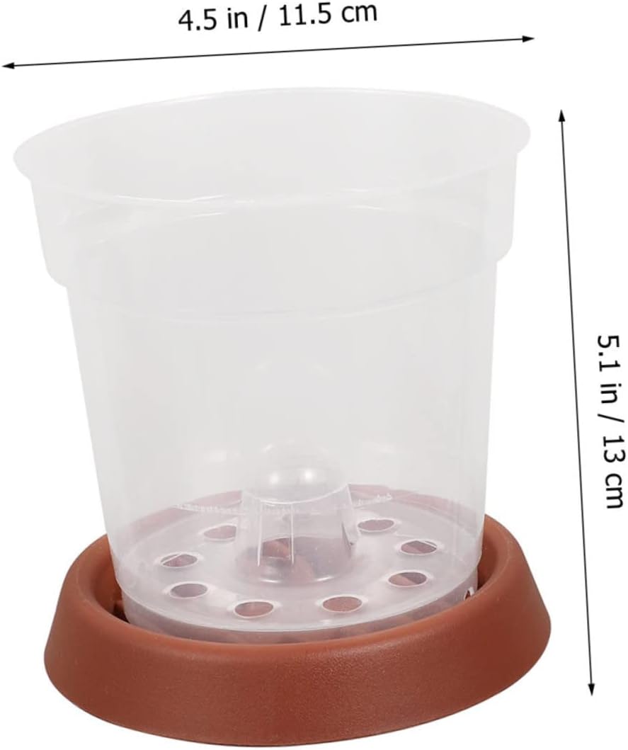 SUPVOX 10Pcs Transparent Plant Nursery Pots with Saucers Durable Gardening Containers for for Balcony and Garden Use Control