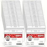 60PCS Plastic Card Holder, ID Card Holders,Waterproof Name Tag ID Badge Holders for Multiple Cards