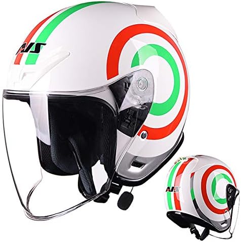ジェット ヘルメット 原付 夏 インカム付き ヘルメット メンズ レディース 子供 4歳以上 くもり止め Helmet Uvカット 通気 吸汗 日焼け止め オールシーズン 内装 洗濯可 男女兼用 おしゃれ ヘルメット L 頭囲 62 63cm サークル クリアシールド Bluetooth Faz Co Zm
