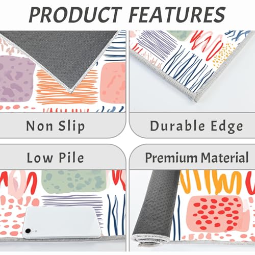 Tapetes de cocina absorbentes y antideslizantes con diseño de graffiti bohemio 6