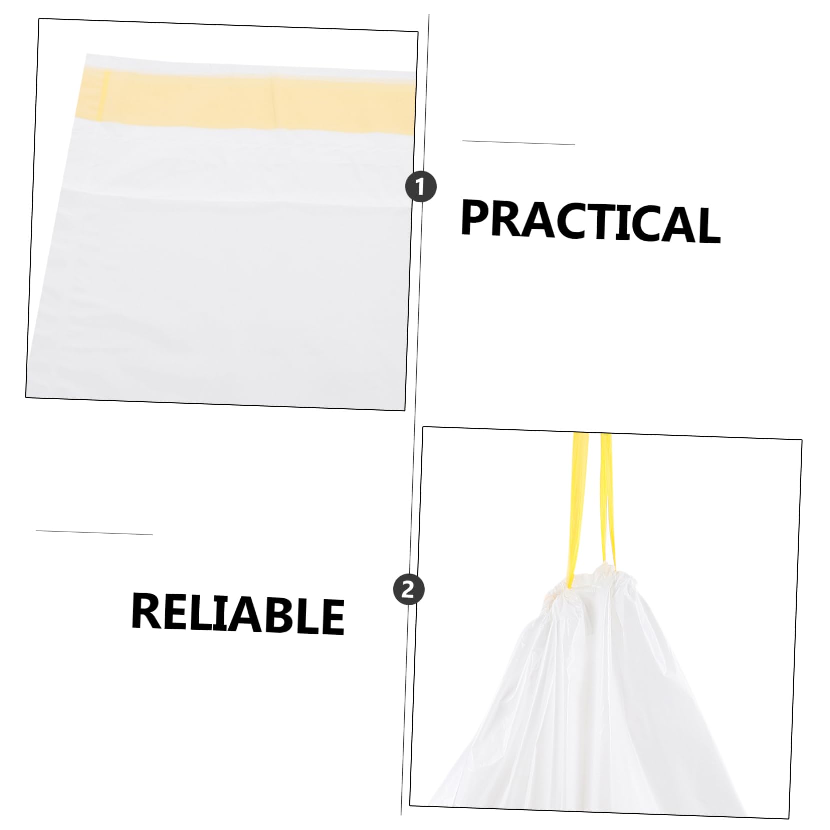 Yardwe 2sets Scientifically Designed Cat Litter Bags Hidden Pull Strap Disposable Drawstring Plastic Bags for Easy -up 7pcs*2