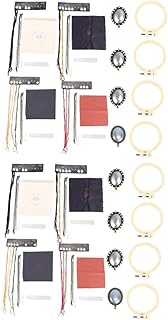 SEWACC 8 Conjuntos DIY Conjunto De Bordado Cruz Colar Kit De Jóias Kits De Bordado Kit Inicial Bordado Bordado Ornamento Jóias Brincos Liga Costura À Mão Pendente Flores Decorações