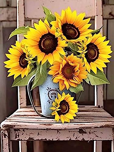 Bimkole 5D Diamond Painting DIY Kits Chaise De Tournesol, Fleur Broderie Diamant Kits De Broderie...