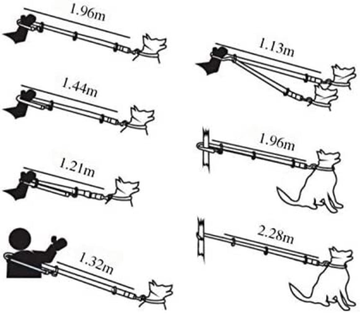 Morbido Guinzaglio Per Cani Guinzaglio Per Cani Imbottito In Tessuto Da Immersione Doppia Testa Due Guinzagli Per Collare A Catena P Cane Lungo E Corto Regolabile Antiscivolo Flexi(Black,1.5 * 2m)