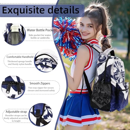 Image of Cheer Backpack for Cheerleaders, Cheerleading Gifts for Teams, Cheerleader Backpack for Women (Silver&Blue)