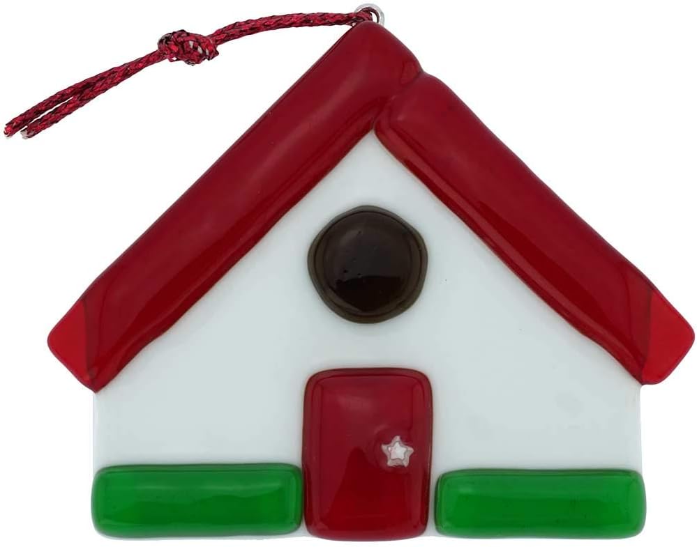 Glass Of Venice Murano Glass House Christmas Ornament - Red