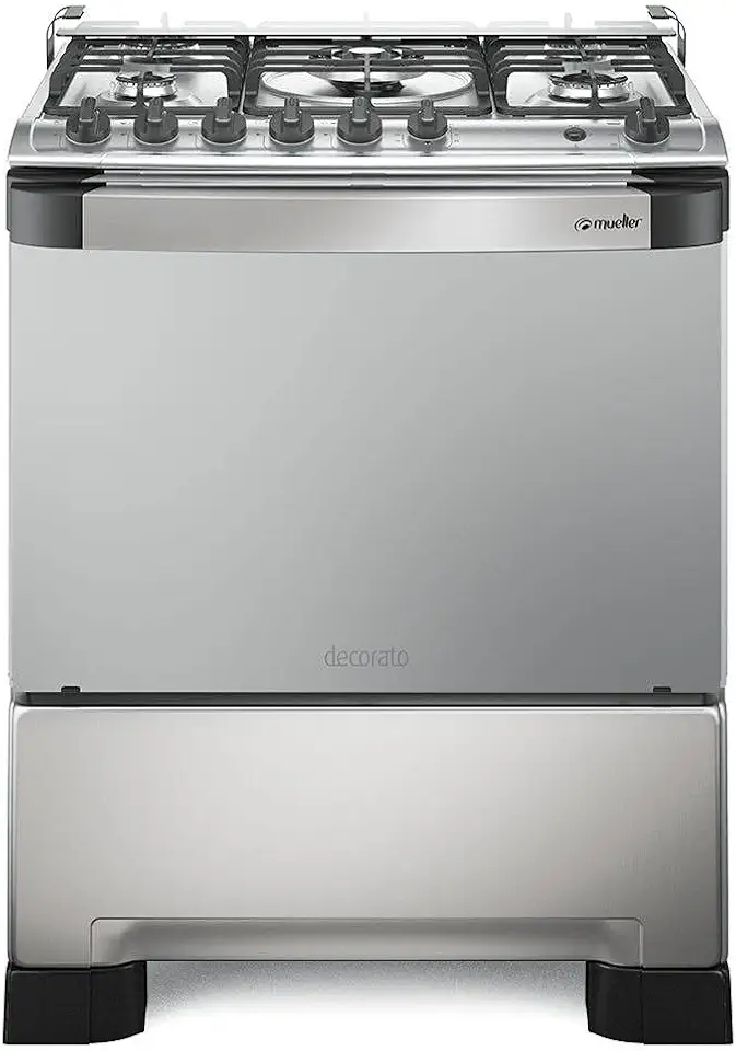 Fogão 5 Bocas Mueller Decorato Gourmet Inox Bivolt com Tripla Chama