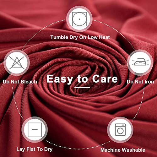 Image of OutdoorLines Fitted Tablecloths Red Table Clothes for 6 Foot Rectangle Table - Elastic Spandex Massage Bed Cover for Party, Wedding, Birthday, Banquet, Vendor