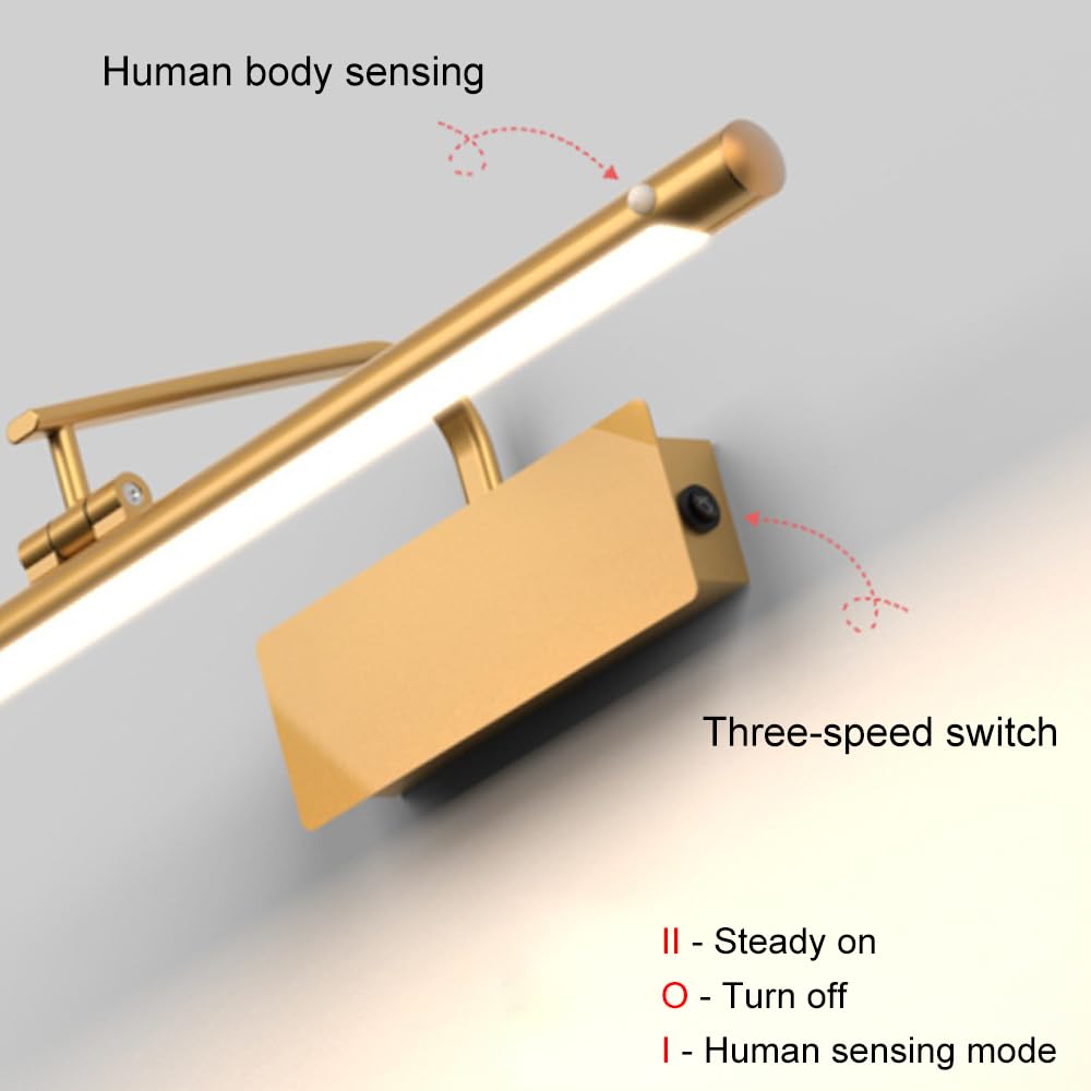 XANAYXWJ Sensore Vanity Light LED Lampada da Bagno Apparecchio Luci Regolabili per Quadri, Lampada Frontale a Specchio 4000K Vanity Wall Sconce Illuminazione Artistica per Interni per Poster Specchio