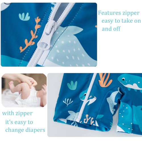 UMELOK Baby Boy Swimsuit UPF 50+ Sun Protection Rash Guard Swimwear4