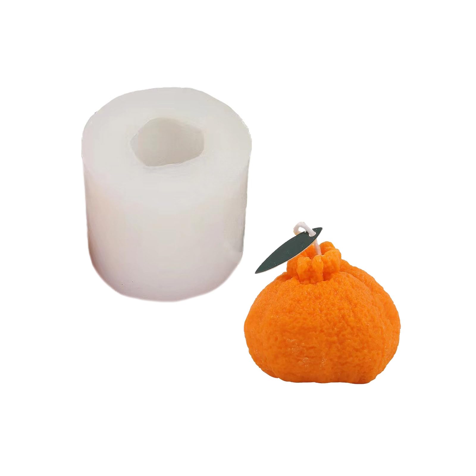 Psdndeww Orange Shape Silicone Mold Candle Soap Chocolate Candy Fruit Shaped Silicone Candle Mold Epoxy Resin