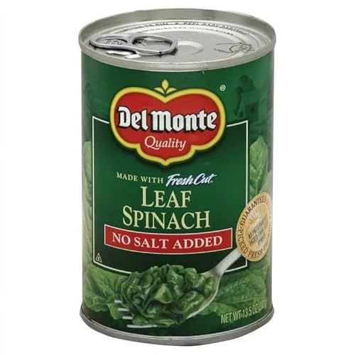 Del Monte No Salt Added Leaf Spinach 13.5oz Can (Pack of 12)