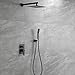 SHAMANDA Luxury Shower Set, Bathroom Single Handle Shower Faucet with Trim Valve Body Hand Shower Complete Kit, Premium Matte Black Rainfall Shower System, L70001-7