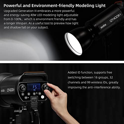 Ficha técnica GODOX QT400IIIM Flash de Estudio 400W 0.01-0.9s Tiempo de Reciclaje 1/29600s Duración del Flash t0.1 Lámpara de Modelado de 40W Montura Bowens Adecuado para Fotografía de Retrato - Fernando Cortés Ficha técnica GODOX QT400IIIM Flash de Estudio 400W 0.01-0.9s Tiempo de Reciclaje 1/29600s Duración del Flash t0.1 Lámpara de Modelado de 40W Montura Bowens Adecuado para Fotografía de Retrato - Fernando Cortés