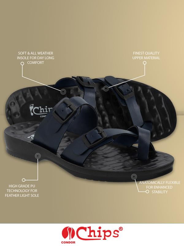 Image of Chips Men's BROWN Lightweight Slip-on Sandal Casual (3346)