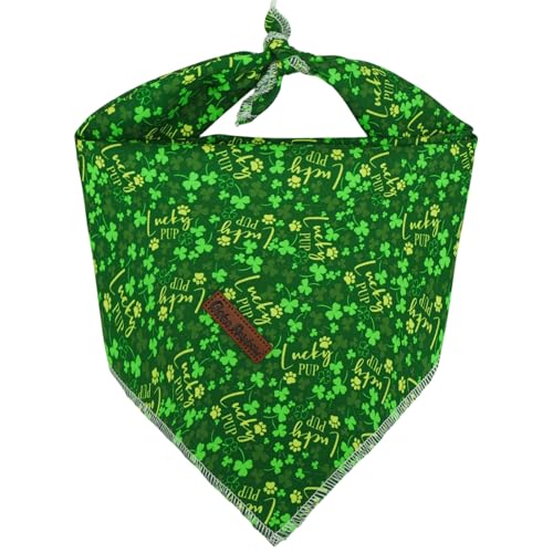 Bobo Rainbow Dog Bandana-1PC St Patrick's Letter Trefoil Scarf Square Bandanas Green Spring Holiday Bandanas Bibs Soft Dog Kerchief Pet Bandanas for Small Medium Large Dogs