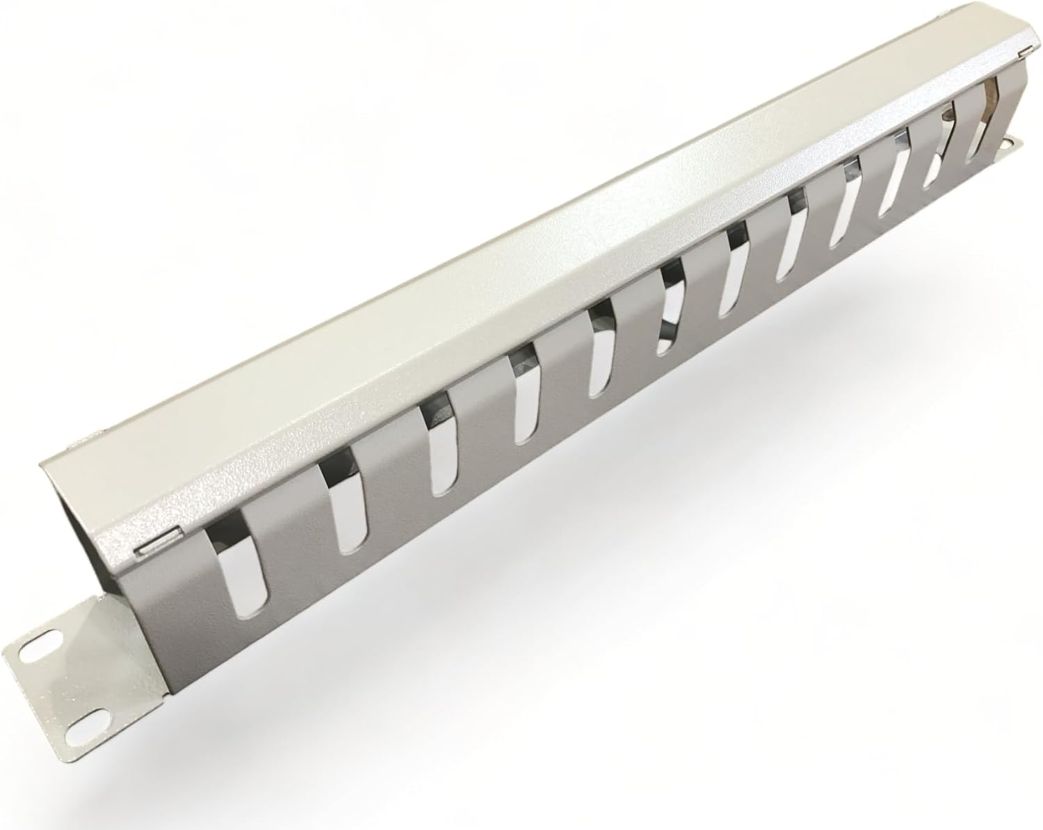 1U Light Grey Horizontal Cable Management 12 Slot (Metal)
