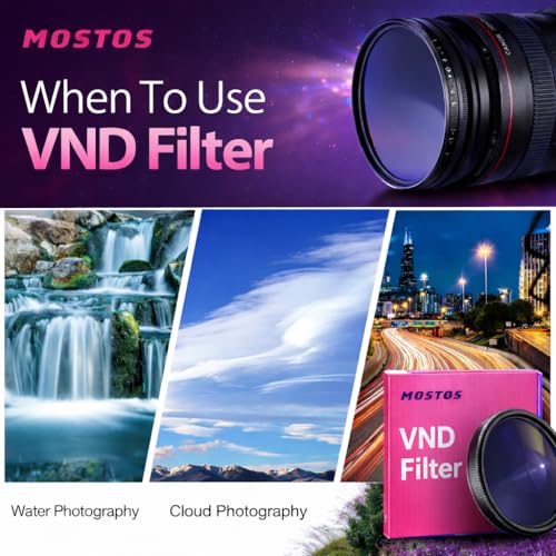 Image of MOSTOS - 40.5mm Variable ND Filter ND2 to ND400 (1-9 Stop) Adjustable Neutral Density Filter for DSLR & Mirrorless Cameras (40.5mm VND Filter) (Make Sure Mark Φ40.5 is Written ON Your Lens)