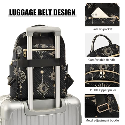Image of ALAZA Sun Moon Stars Witch Mini Backpack Purse for Women Travel Bag Fashion Daypack Back Pack Shoulder Bag