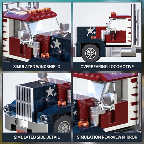 Image of HIGH GODO Semi Truck Building Set, MOC City Road Tow Truck Model Kit Build and Display, Technology Trailer Set Toy Gift for Teens Adults 12+ (269PCS)