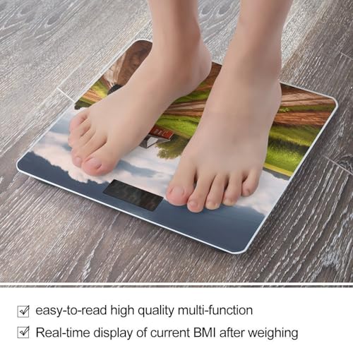 Balanza digital de baño con pantalla LCD y plataforma de vidrio templado miniatura 5