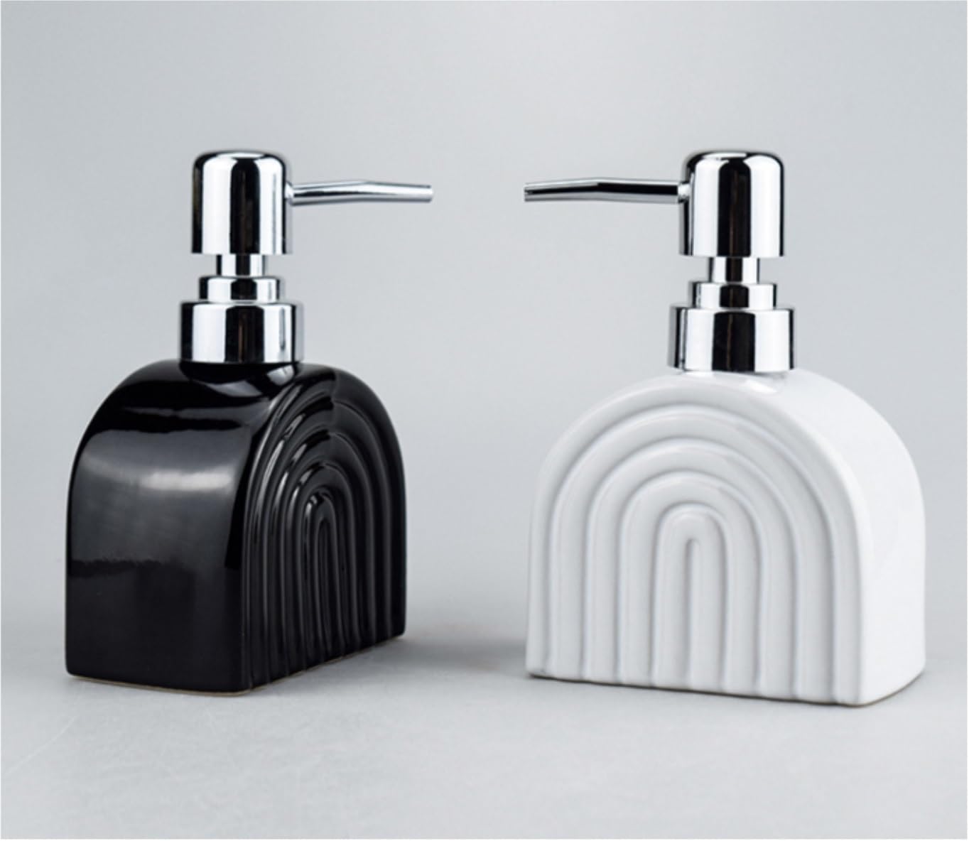 Dispensador de Jabón Líquido Dispensador De Jabón Líquido Rellenable Cerámica For Baño Y Cocina, 2 Unidades Botellas de Aseo